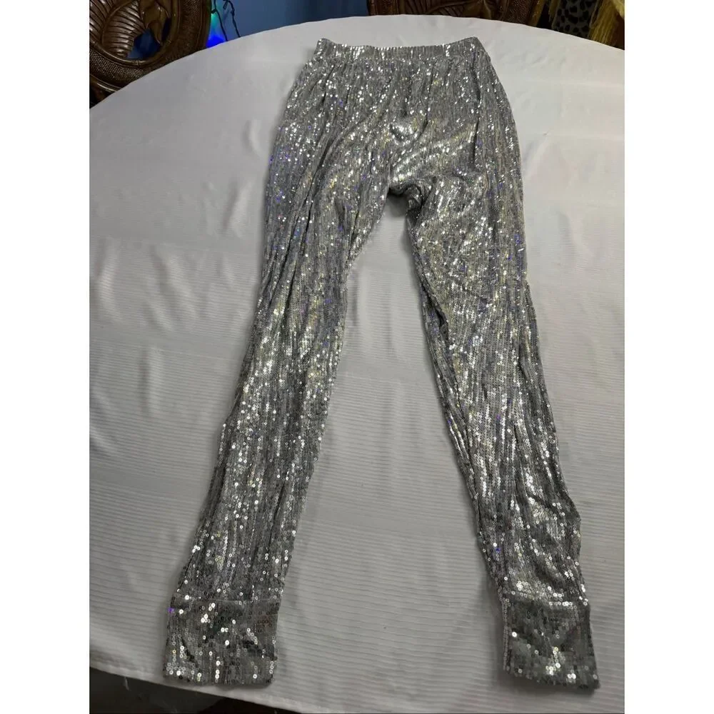 Michael Kors Women’s Silver Sequin Harem Pants Size Small